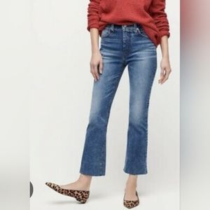 Jcrew denim boot crop sz 29 10"high rise, cropped fringe